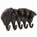 Wall clothes hanger 5 dog hook, bronze color, H18x33x7.8cm