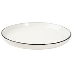 Dessert plate Alix, white with black edge, D20cm, H2.3cm