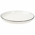 Dessert plate Alix, white with black edge, D20cm, H2.3cm