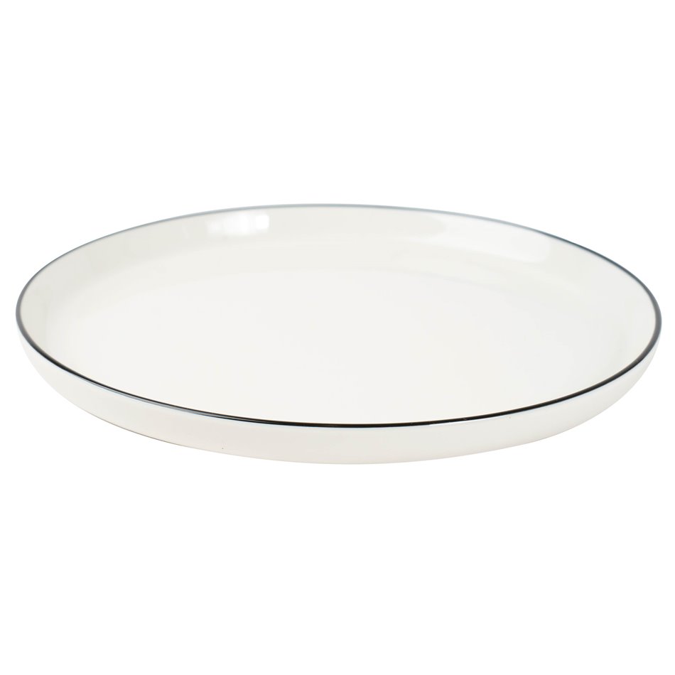 Dinner plate Alix, white with black edge, D27cm, H2.5cm