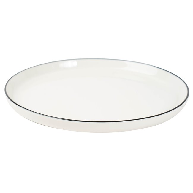 Dinner plate Alix, white with black edge, D27cm, H2.5cm