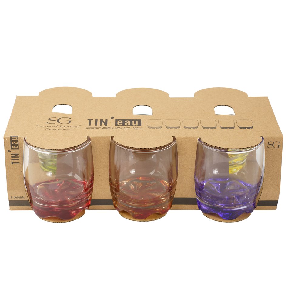 Tumbler Tin'eau, set 6 pcs., 310ml, H8.8cm, D7.2cm