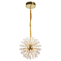 Pendant lamp Jallais, transparent/gold color, D60cm, LED 128W, 3000K