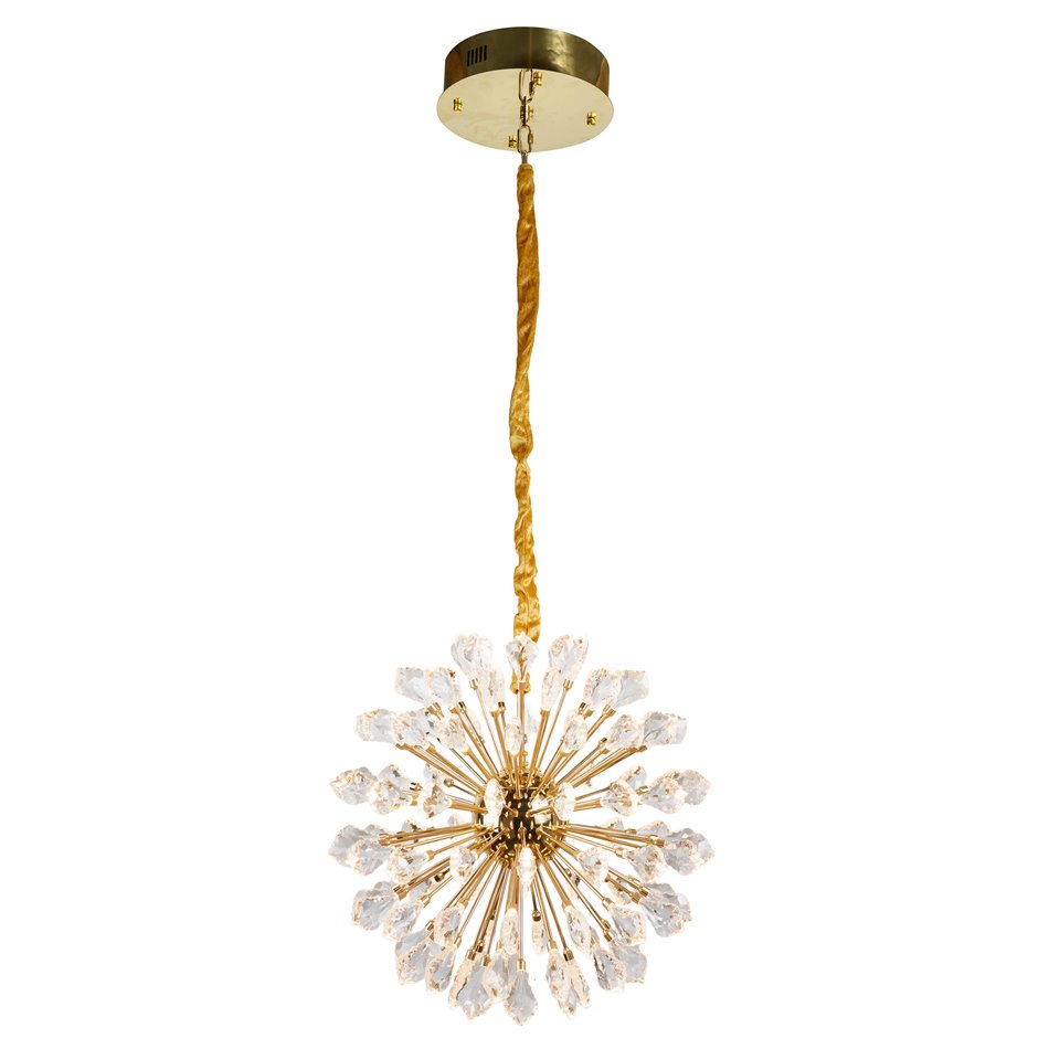 Pendant lamp Jallais, transparent/gold color, D60cm, LED 128W, 3000K