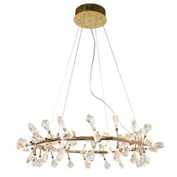 Pendant lamp Jonowo gold, transparent/gold color,  D80cm, LED 64W, 3000K