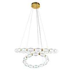 Pendant lamp Saija, transparent/brass color, D78cm, LED 79W, 3000K/4000K/6000K