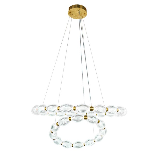 Pendant lamp Saija, transparent/brass color, D78cm, LED 79W, 3000K/4000K/6000K