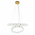 Pendant lamp Saija, transparent/brass color, D78cm, LED 79W, 3000K/4000K/6000K