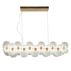 Pendant lamp Smilroure 105, transparent/gold color, 105x40cm, LED 44W, 3000K/4000K/6000K