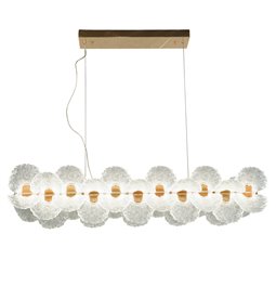 Pendant lamp Smilroure 105, transparent/gold color, 105x40cm, LED 44W, 3000K/4000K/6000K