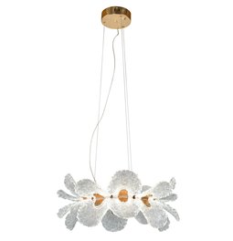 Pendant lamp Smilroure 60, transparent/gold color, D60cm, LED 80W, 3000K/4000K/6000K