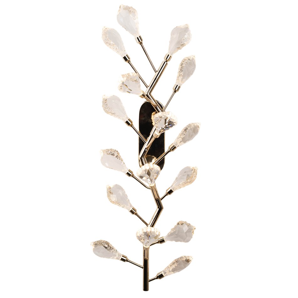 Wall lamp Jasseron gold, transparent/gold color, 25x65cm, LED 16W, 3000K