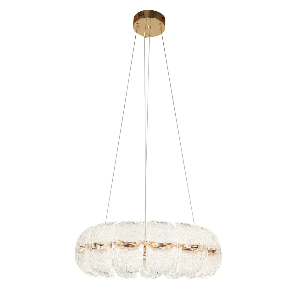 Pendant lamp Snarteno, transparent/gold color, D60cm, LED 120W, 3000K/4000K/6000K, 7560lm