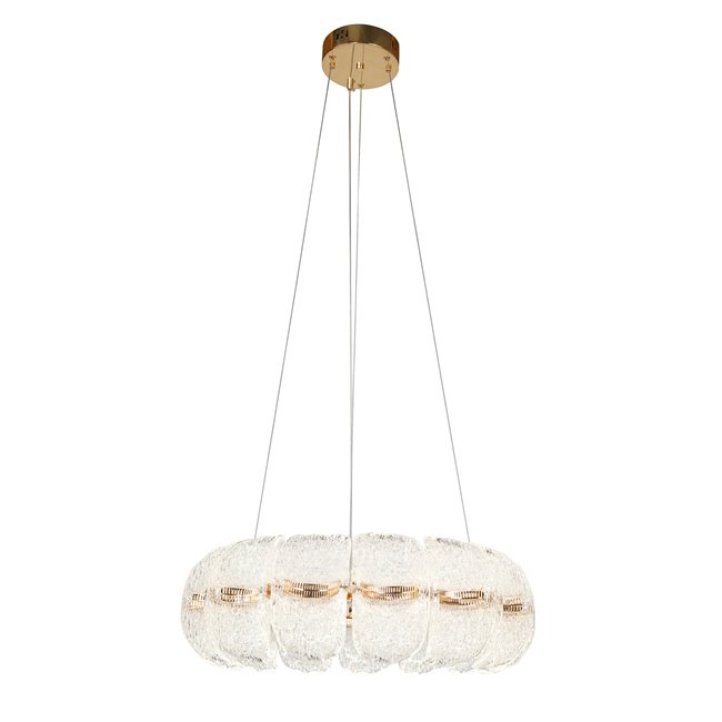 Pendant lamp Snarteno, transparent/gold color, D60cm, LED 120W, 3000K/4000K/6000K, 7560lm