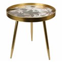 Side table Fronteira L, gold color, D50.3cm H53.5cm