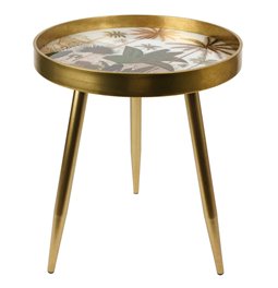 Side table Fronteira M, gold color, D39.5cm H47.5cm