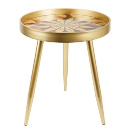 Side table Fussy M, gold color, D39.5cm H47.5cm