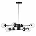 Pendant lamp Lauga, black, H38 or 69cm, D100cm, E27x8 60W(MAX)