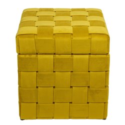 Скамья с ящиком для хранения Montrelle L, золотистый цвет, бархат, H44x41x41cm