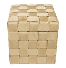 Bench with storage box Montrelle L, taupe, velvet, H44x41x41cm
