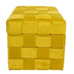 Скамья с ящиком для хранения Montrelle M, золотистый цвет, бархат, H38x35x35cm