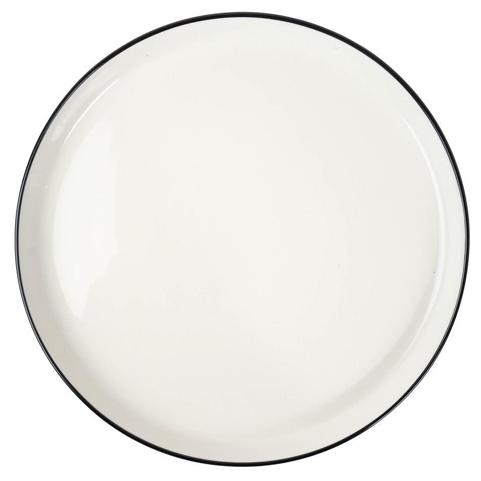 Dinner plate Alix, white with black edge, D27cm, H2.5cm