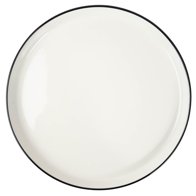 Dinner plate Alix, white with black edge, D27cm, H2.5cm