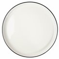 Dinner plate Alix, white with black edge, D27cm, H2.5cm