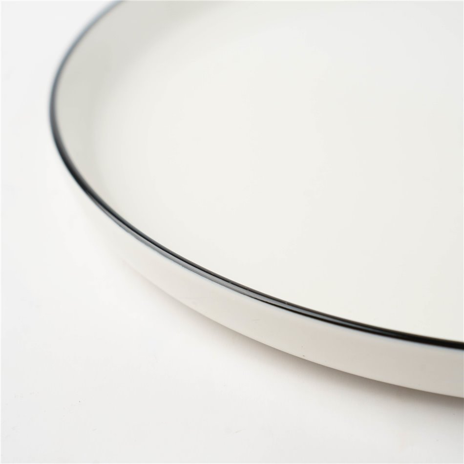 Dinner plate Alix, white with black edge, D27cm, H2.5cm