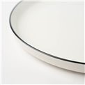 Dinner plate Alix, white with black edge, D27cm, H2.5cm