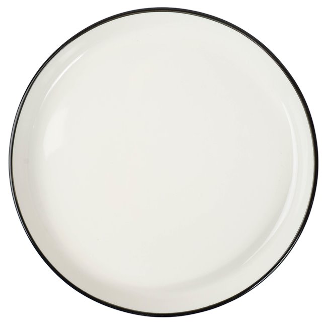 Dessert plate Alix, white with black edge, D20cm, H2.3cm