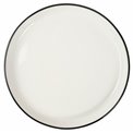 Dessert plate Alix, white with black edge, D20cm, H2.3cm