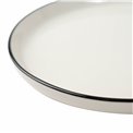 Dessert plate Alix, white with black edge, D20cm, H2.3cm