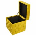 Bench with storage box Montrelle L, gold color, velvet, H44x41x41cm
