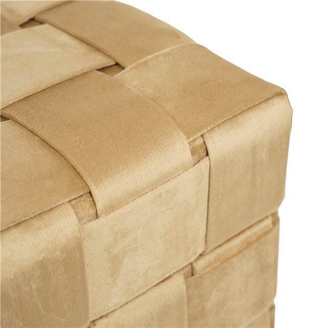 Bench with storage box Montrelle L, taupe, velvet, H44x41x41cm