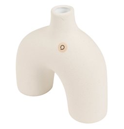 Vase Sable, white, ceramic, H18x7.3x18.2cm