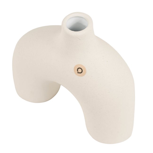 Vase Sable, white, ceramic, H18x7.3x18.2cm