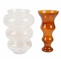 Vase Double Ambre Matali, transparent/amber color, glass, H36cm, D25.5cm
