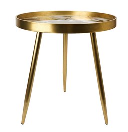 Side table Fronteira L, gold color, D50.3cm H53.5cm