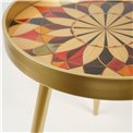 Side table Fussy M, gold color, D39.5cm H47.5cm