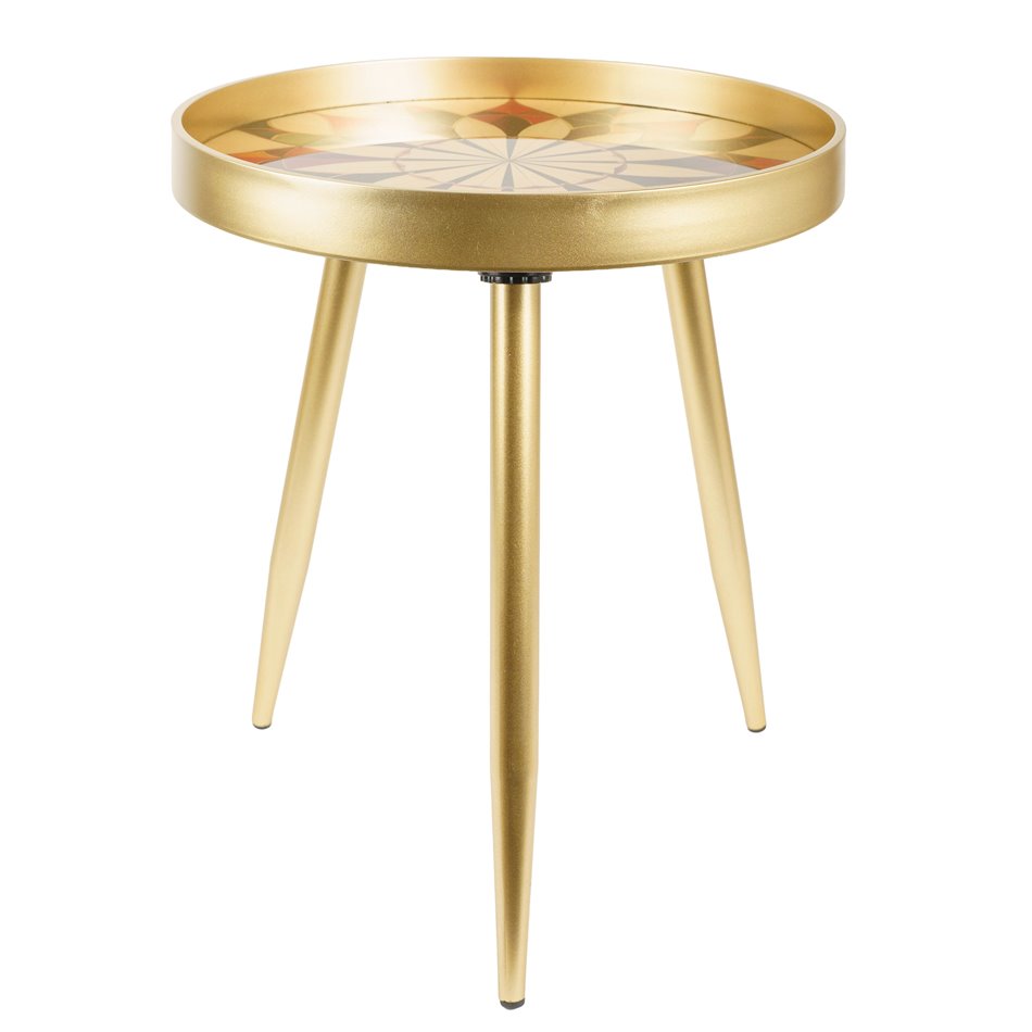 Side table Fussy M, gold color, D39.5cm H47.5cm
