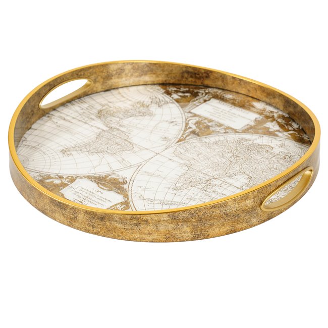 Decorative tray Fresneda L, D45cm H4.7cm