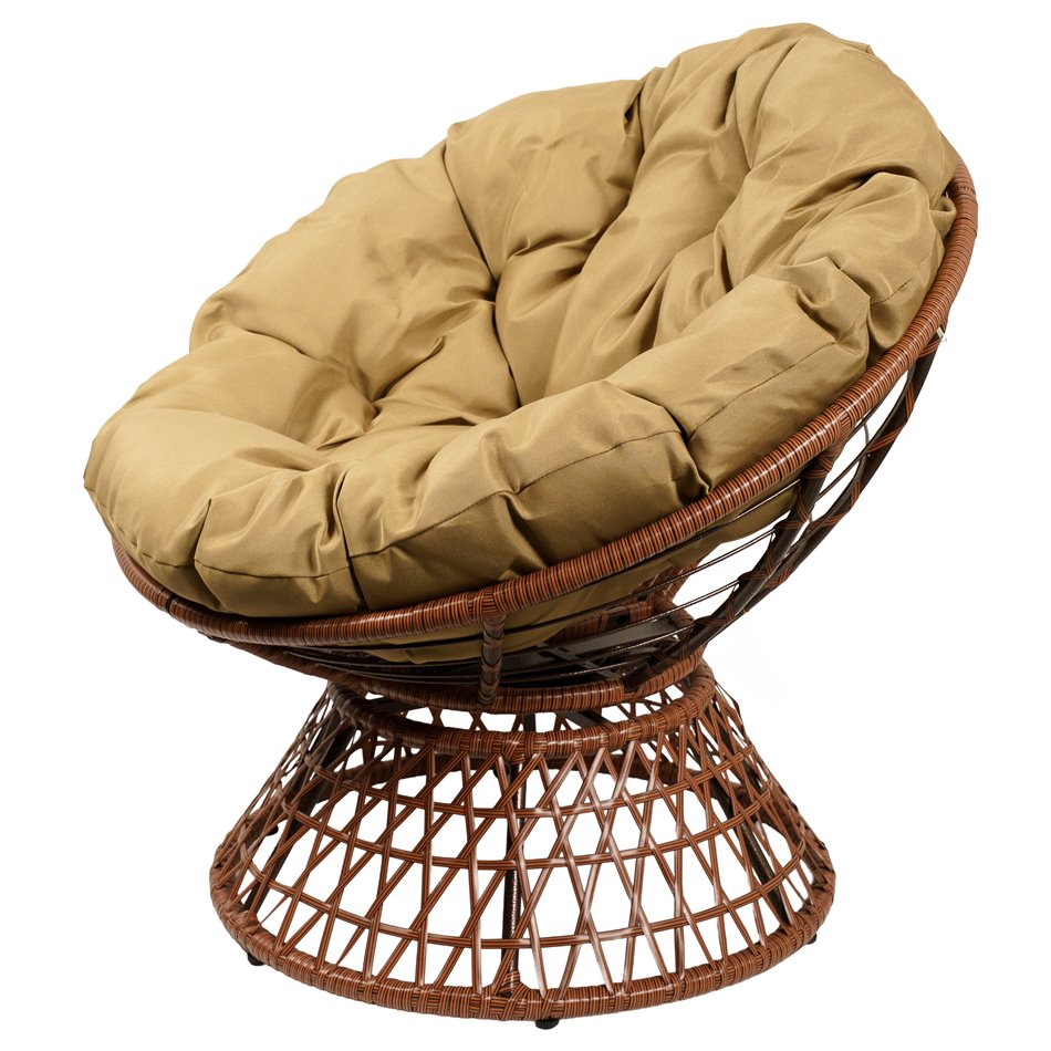 Leisure chair Rolling, gold/coffee color, H80x92x67cm