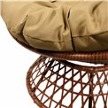 Leisure chair Rolling, gold/coffee color, H80x92x67cm