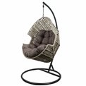 Hanging chair Gammba, grayish beige/dark brown, H126x96x71cm