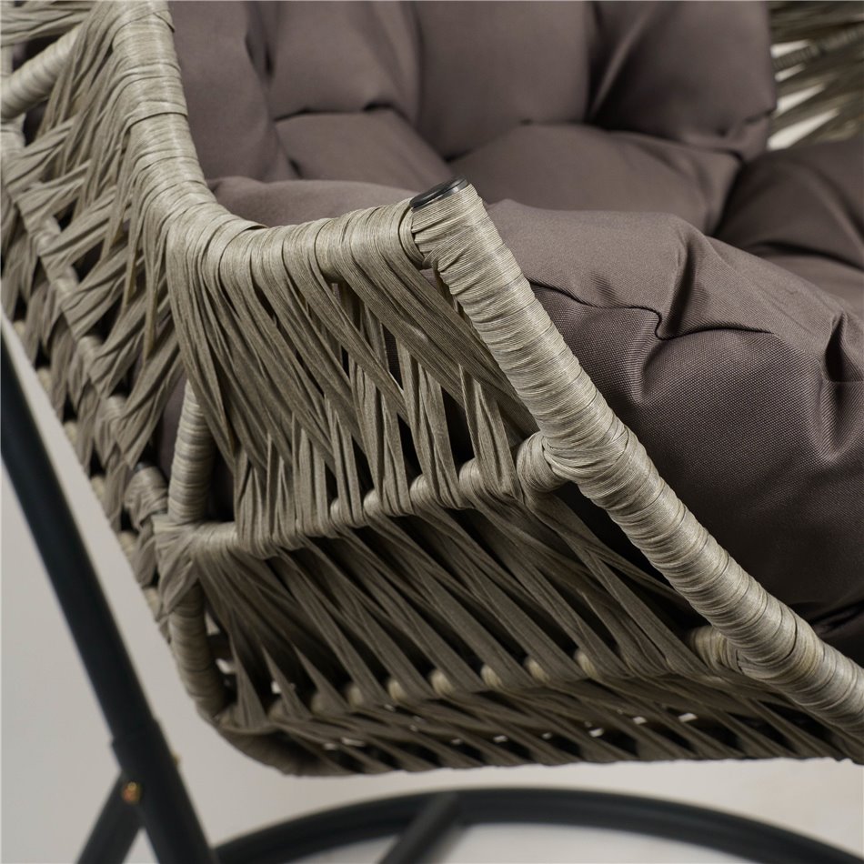 Hanging chair Gammba, grayish beige/dark brown, H126x96x71cm