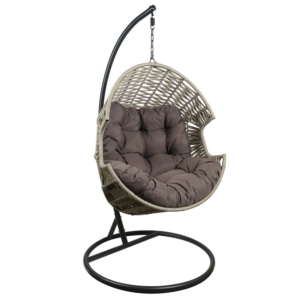 Hanging chair Gammba, grayish beige/dark brown, H126x96x71cm