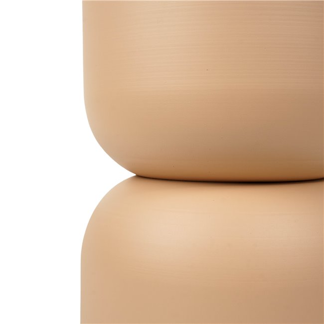Coffee table TOTEM Palomba, steel, beige, D31cm H41.8cm