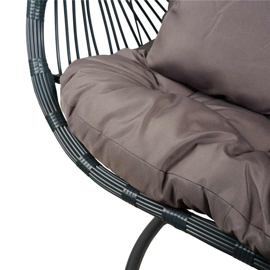 Hanging chair Graneda, dark brown/dark grey, H113x128x75cm