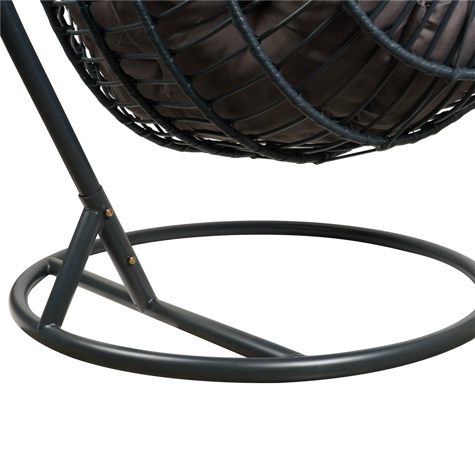Hanging chair Graneda, dark brown/dark grey, H113x128x75cm